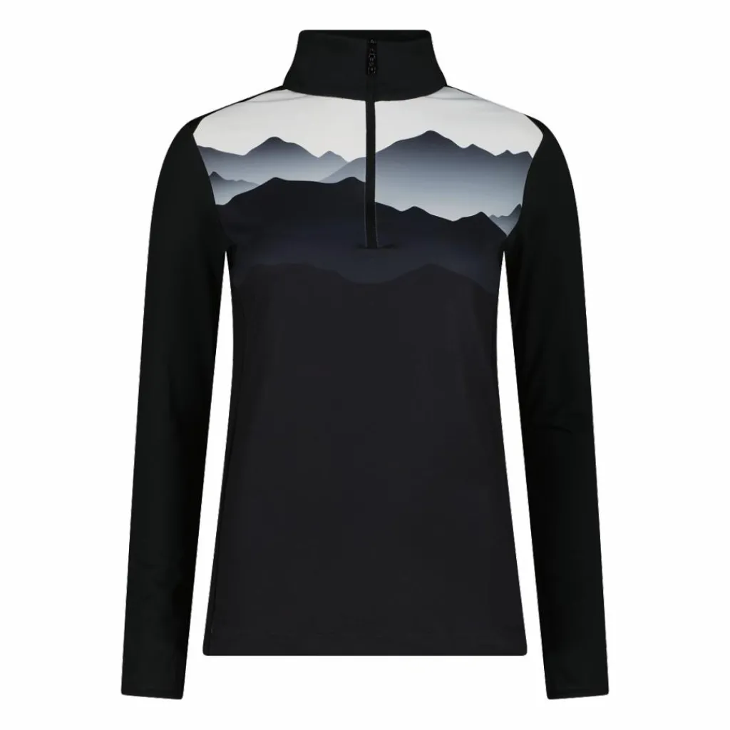Bedrucktes Half-Zip-Fleeceshirt aus Softech für Damen>CMP Clearance