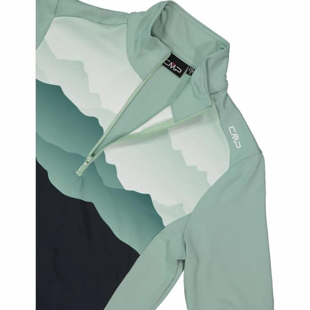 Bedrucktes Half-Zip-Fleeceshirt aus Softech für Damen>CMP Clearance