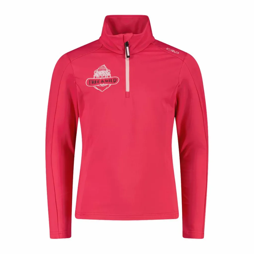 Bedrucktes Half-Zip-Fleeceshirt aus Softech für Mädchen>CMP Sale