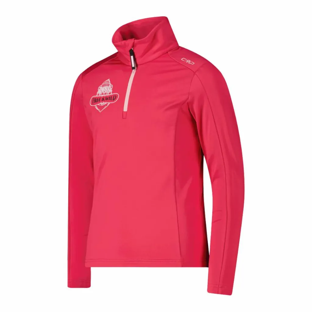 Bedrucktes Half-Zip-Fleeceshirt aus Softech für Mädchen>CMP Sale
