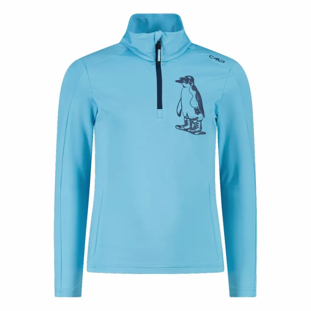 Bedrucktes Half-Zip-Fleeceshirt aus Softech für Mädchen>CMP Sale