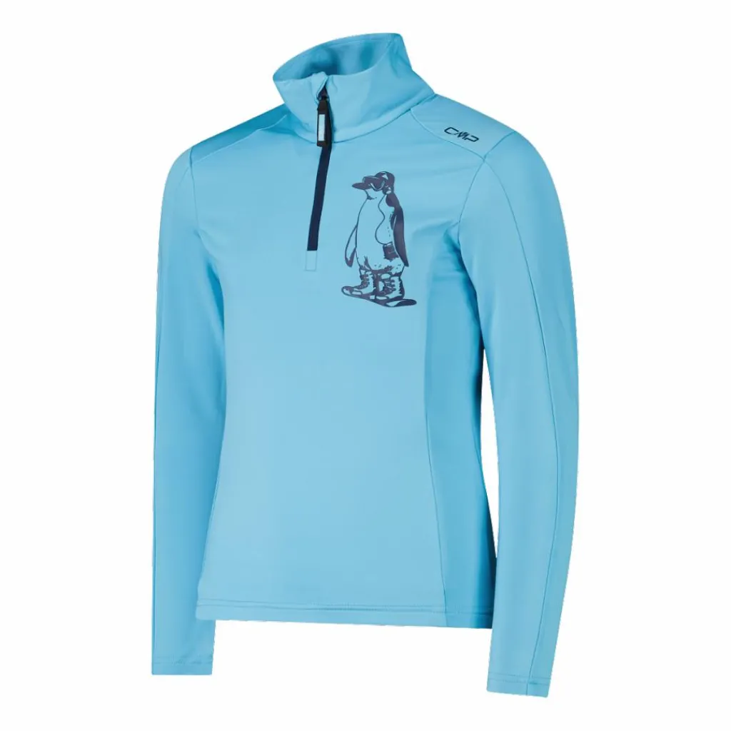 Bedrucktes Half-Zip-Fleeceshirt aus Softech für Mädchen>CMP Sale