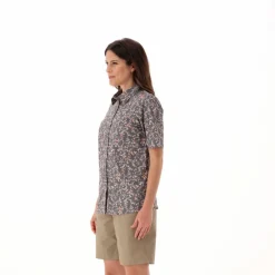 Damen 3/4 Ärmel Stretch-Bluse mit Allover-Druck><noscript><img width=