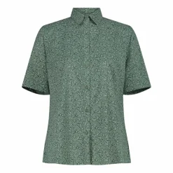 Damen 3/4 Ärmel Stretch-Bluse mit Allover-Druck><noscript><img width=