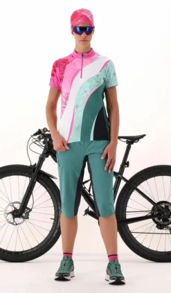 Damen Freebike-Hose mit abnehmbarem Mesh-Innenfutter und Sitzpolster><noscript><img width=