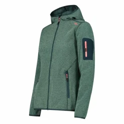 Damen schweres Fleecejacke Knit-Tech in melierter Optik mit Kapuze><noscript><img width=