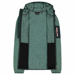 Damen schweres Fleecejacke Knit-Tech in melierter Optik mit Kapuze><noscript><img width=