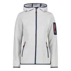 Damen schweres Fleecejacke Knit-Tech in melierter Optik mit Kapuze><noscript><img width=