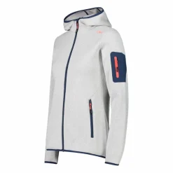 Damen schweres Fleecejacke Knit-Tech in melierter Optik mit Kapuze><noscript><img width=