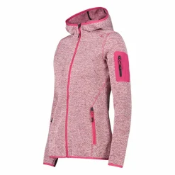 Damen schweres Fleecejacke Knit-Tech in melierter Optik mit Kapuze><noscript><img width=