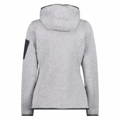 Damen schweres Fleecejacke Knit-Tech in melierter Optik mit Kapuze><noscript><img width=