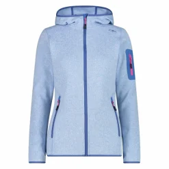 Damen schweres Fleecejacke Knit-Tech in melierter Optik mit Kapuze><noscript><img width=