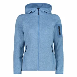 Damen schweres Fleecejacke Knit-Tech in melierter Optik mit Kapuze><noscript><img width=
