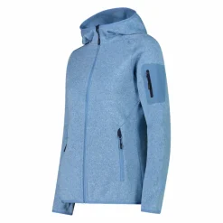 Damen schweres Fleecejacke Knit-Tech in melierter Optik mit Kapuze><noscript><img width=
