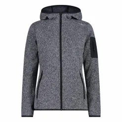 Damen schweres Fleecejacke Knit-Tech in melierter Optik mit Kapuze><noscript><img width=