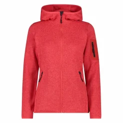 Damen schweres Fleecejacke Knit-Tech in melierter Optik mit Kapuze><noscript><img width=