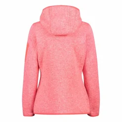 Damen schweres Fleecejacke Knit-Tech in melierter Optik mit Kapuze><noscript><img width=