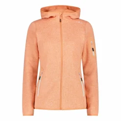 Damen schweres Fleecejacke Knit-Tech in melierter Optik mit Kapuze><noscript><img width=