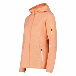 Damen schweres Fleecejacke Knit-Tech in melierter Optik mit Kapuze><noscript><img width=