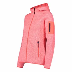 Damen schweres Fleecejacke Knit-Tech in melierter Optik mit Kapuze><noscript><img width=