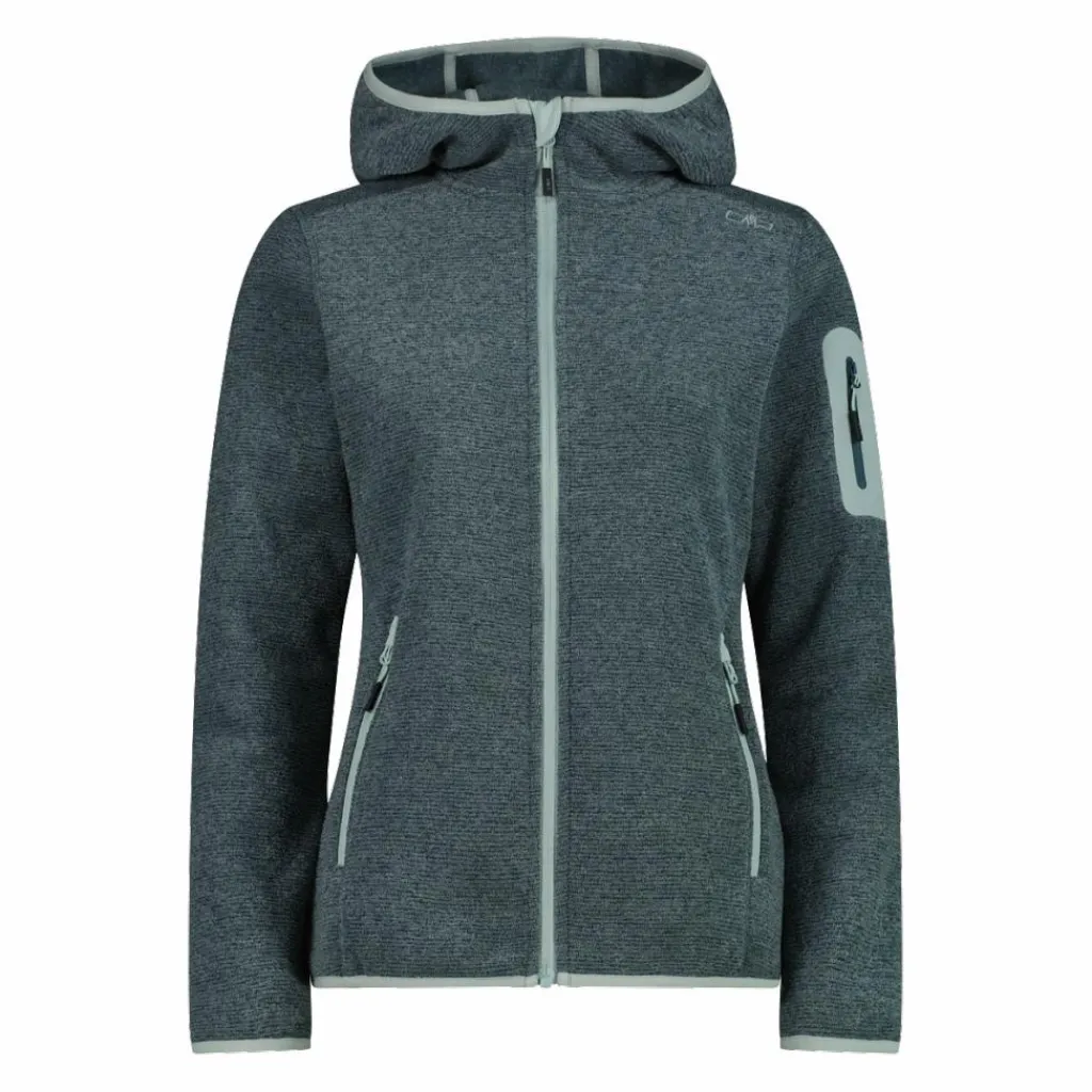 Damen schweres Fleecejacke Knit-Tech in melierter Optik mit Kapuze>CMP Best