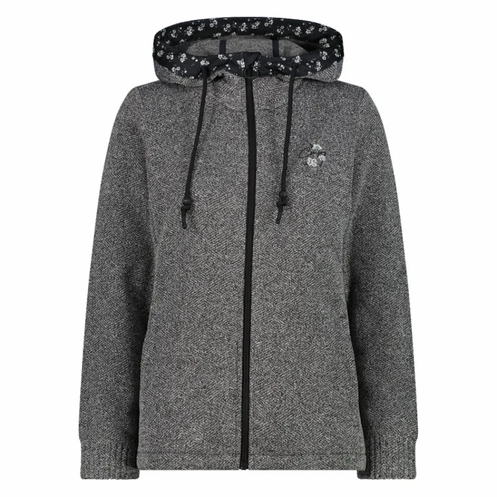 Damen-Fleecejacke aus Knit Tech mit Kapuze und floralen Details>CMP Online