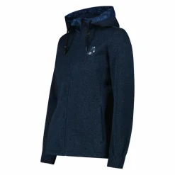 Damen-Fleecejacke aus Knit Tech mit Kapuze und floralen Details><noscript><img width=