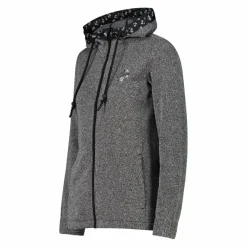Damen-Fleecejacke aus Knit Tech mit Kapuze und floralen Details><noscript><img width=