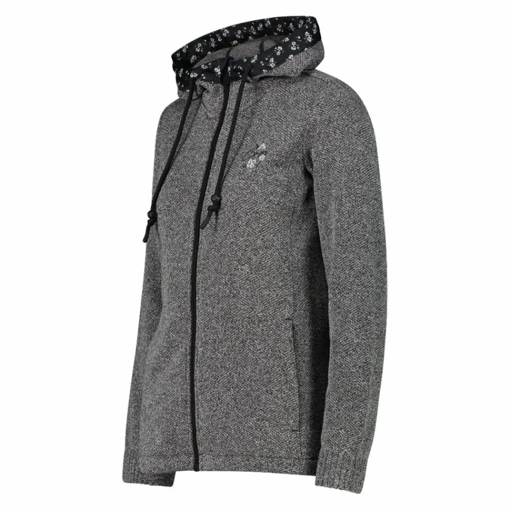Damen-Fleecejacke aus Knit Tech mit Kapuze und floralen Details>CMP Online
