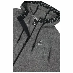 Damen-Fleecejacke aus Knit Tech mit Kapuze und floralen Details><noscript><img width=