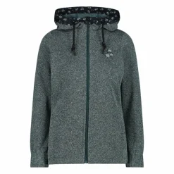 Damen-Fleecejacke aus Knit Tech mit Kapuze und floralen Details><noscript><img width=