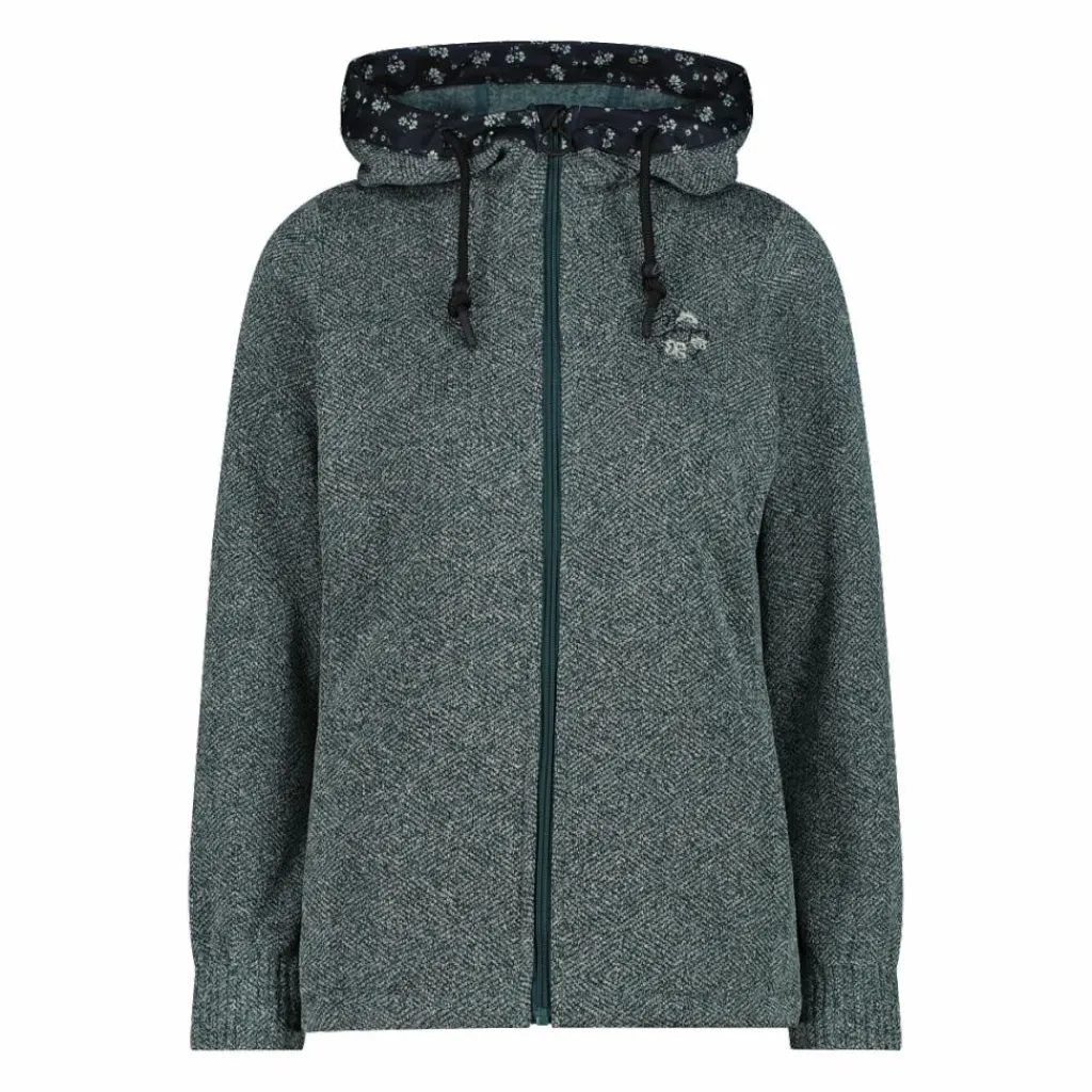 Damen-Fleecejacke aus Knit Tech mit Kapuze und floralen Details>CMP Online