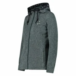 Damen-Fleecejacke aus Knit Tech mit Kapuze und floralen Details><noscript><img width=
