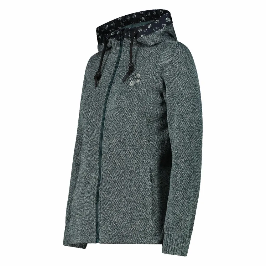 Damen-Fleecejacke aus Knit Tech mit Kapuze und floralen Details>CMP Online