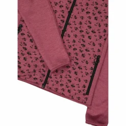 Damen-Fleece-Sweatshirt aus Stretch-Performance, bedruckt mit Melange-Details><noscript><img width=