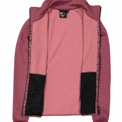Damen-Fleece-Sweatshirt aus Stretch-Performance, bedruckt mit Melange-Details><noscript><img width=