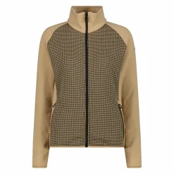 Damen-Fleece-Sweatshirt aus Stretch-Performance, bedruckt mit Melange-Details><noscript><img width=