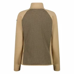 Damen-Fleece-Sweatshirt aus Stretch-Performance, bedruckt mit Melange-Details><noscript><img width=