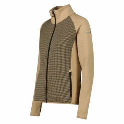 Damen-Fleece-Sweatshirt aus Stretch-Performance, bedruckt mit Melange-Details><noscript><img width=