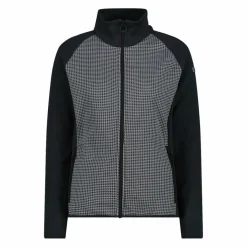 Damen-Fleece-Sweatshirt aus Stretch-Performance, bedruckt mit Melange-Details><noscript><img width=