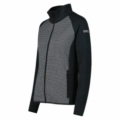 Damen-Fleece-Sweatshirt aus Stretch-Performance, bedruckt mit Melange-Details><noscript><img width=