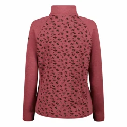 Damen-Fleece-Sweatshirt aus Stretch-Performance, bedruckt mit Melange-Details><noscript><img width=