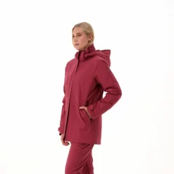 Damenjacke mit abnehmbarer Kapuze und Innenseite><noscript><img width=