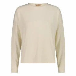 Damenpullover mit Bateau-Ausschnitt aus meliertem Jersey><noscript><img width=