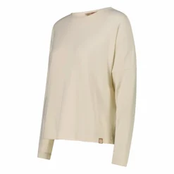 Damenpullover mit Bateau-Ausschnitt aus meliertem Jersey><noscript><img width=