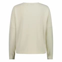 Damenpullover mit Bateau-Ausschnitt aus meliertem Jersey><noscript><img width=