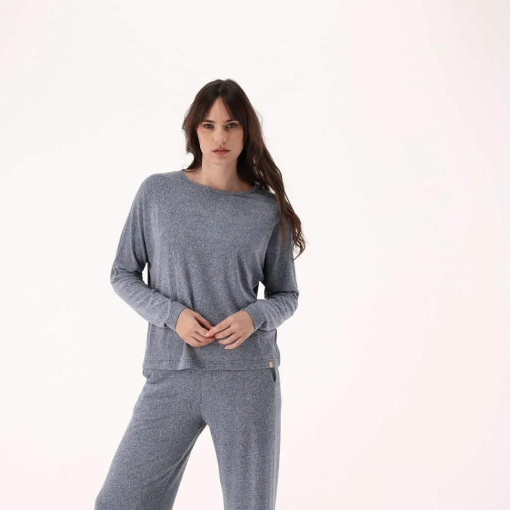Damenpullover mit Bateau-Ausschnitt aus meliertem Jersey>CMP New