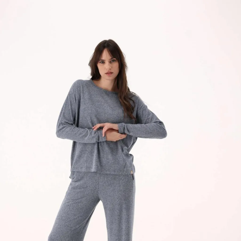 Damenpullover mit Bateau-Ausschnitt aus meliertem Jersey>CMP New