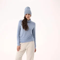 Damenpullover mit Rollkragen aus Light Tencel Merino><noscript><img width=
