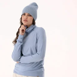 Damenpullover mit Rollkragen aus Light Tencel Merino><noscript><img width=